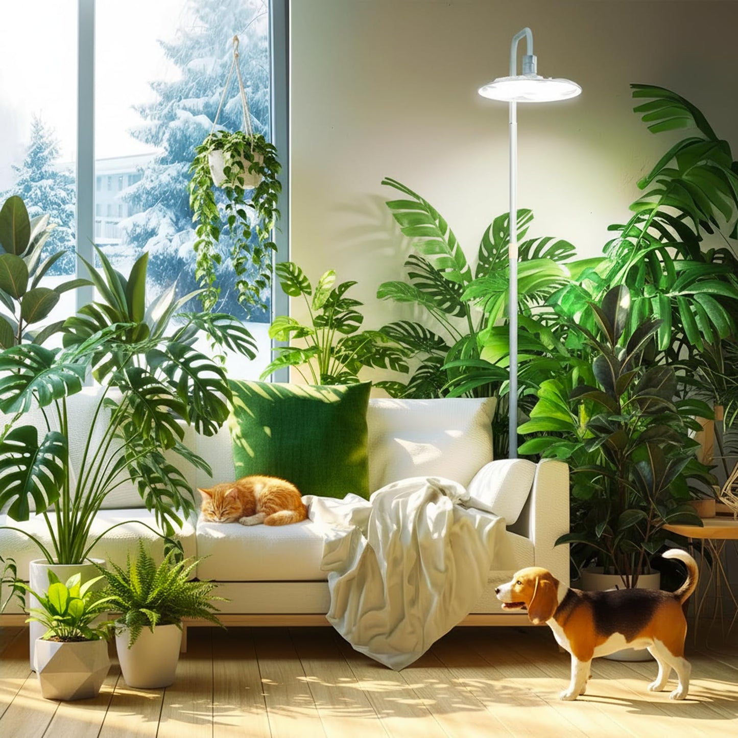 SANSI Grow Lights for Indoor Plants, 100W Full Spectrum Tall Plant Lights for Indoor Growing, 47"-70" Standing Grow Light with Remote Control 5 Level Dimmable 10200LM 8/12/14H Auto On/Off Timer