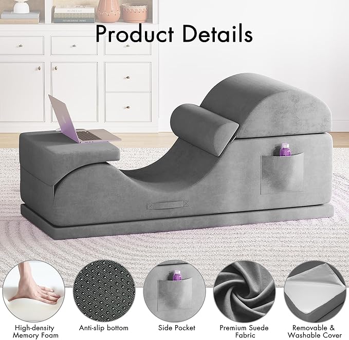 Convertible Yoga Chair for Adults, Ergonomic Foam Lounge