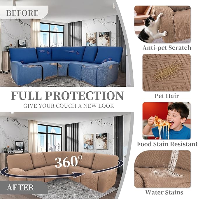 100% Waterproof Sectional Recliner Couch Covers