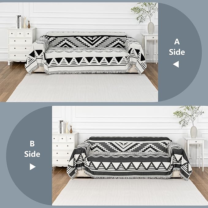 MYSKY HOME Couch Cover for Sectional Sofa Set Boho Geometric Furniture Sofa