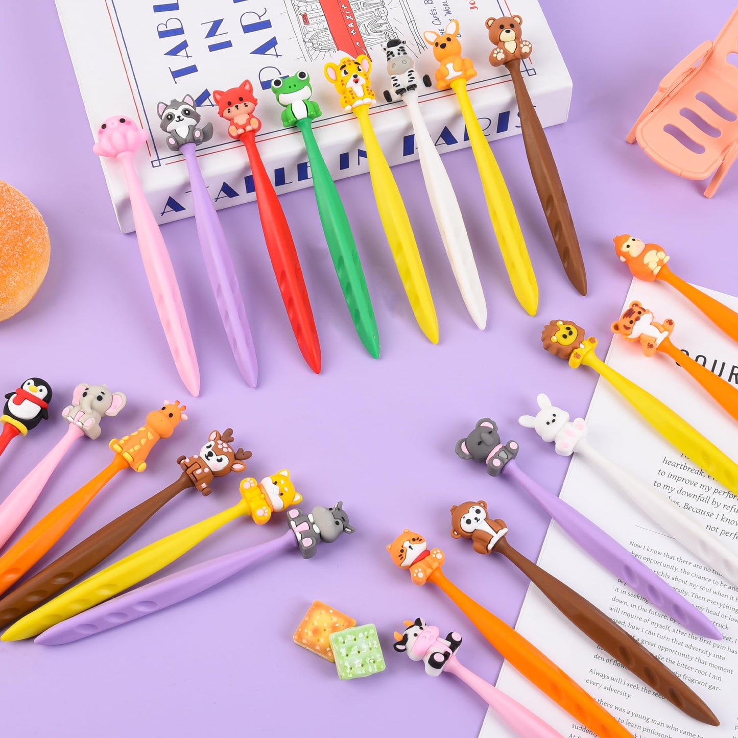 48 Pcs Cute Animals Bobblehead Eraser for Pencils Kawaii Erasers Cute School Supplies Fun Cartoon Erasers Back to School Supplies Birthday Classroom Gifts