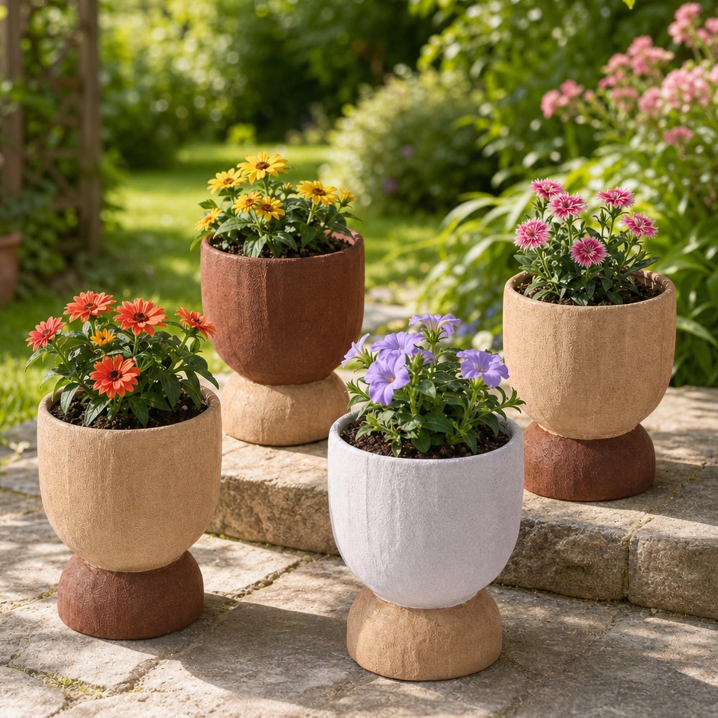 DREAMLOOM Terracotta Planter for Plant Flowers, 6.4Inch Terracotta Pots for Succulents, Bonsai, Fairy Gardens, Herbs, Terra Cotta Color(Two-Tone)