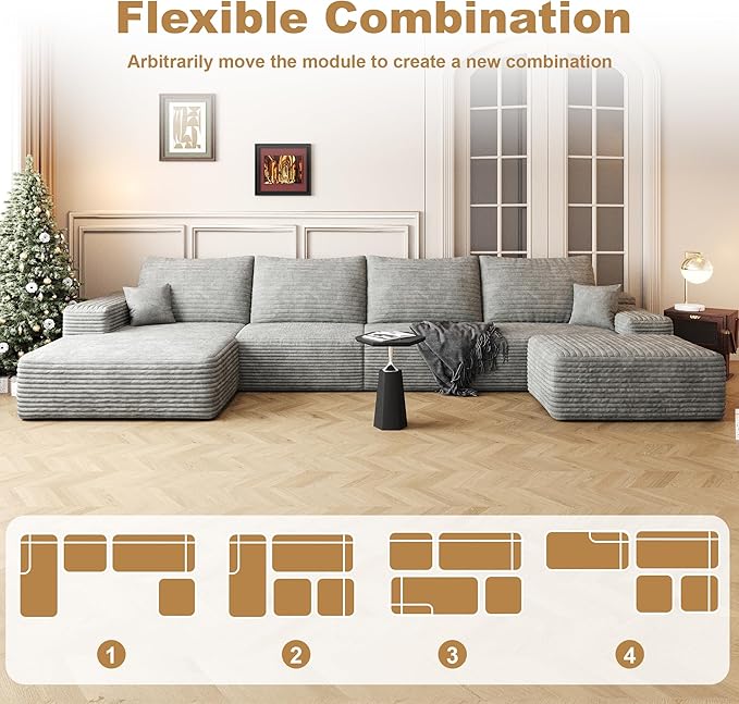 136" Sectional Couches for Living Room Cloud Couch Sofa