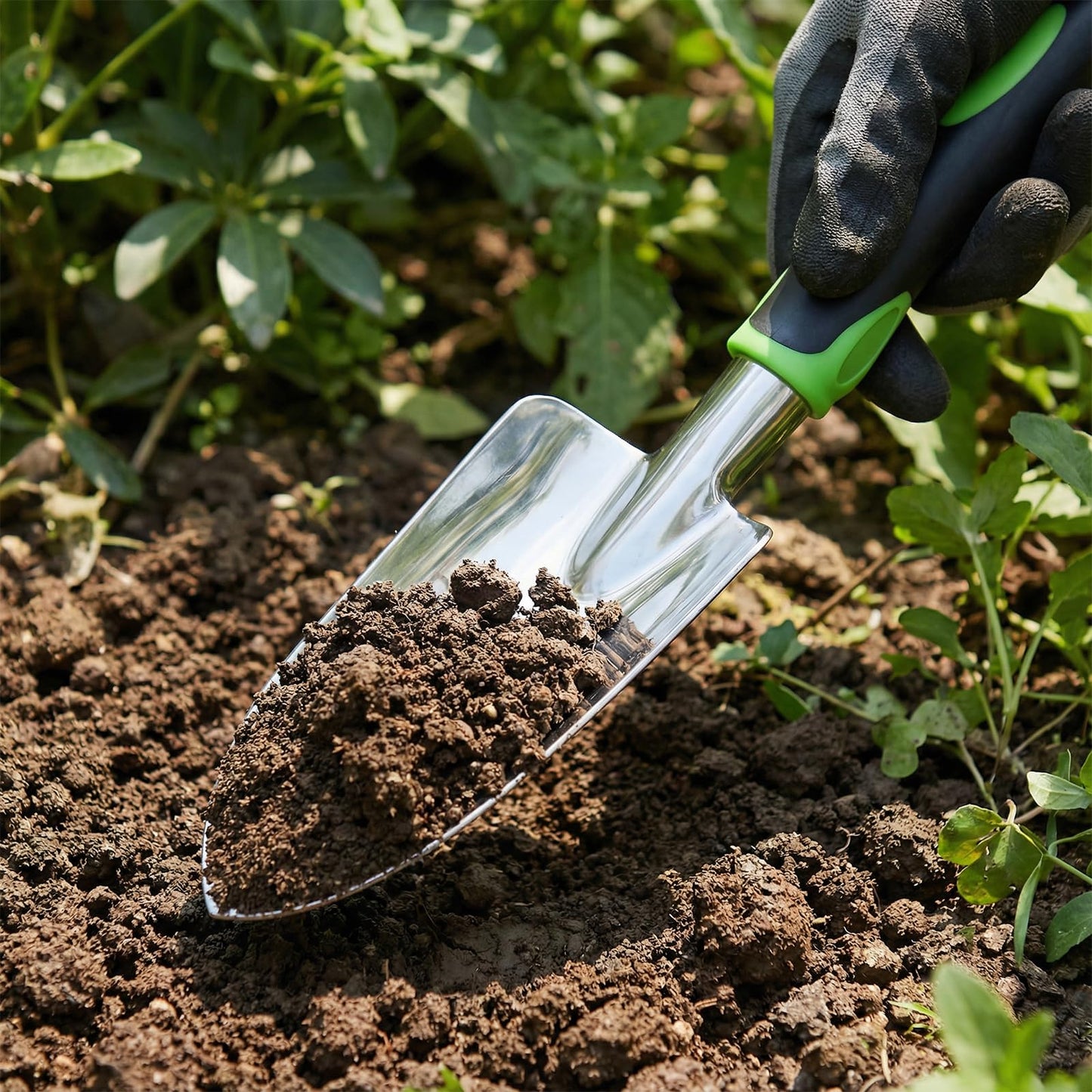 10 Pcs Garden Shovel Aluminum Alloy Heavy Duty Trowel Garden Tool Small Shovels for Digging Metal Hand Trowel Spade with Soft Handle for Lawn Yard Farm Home Shop Planting