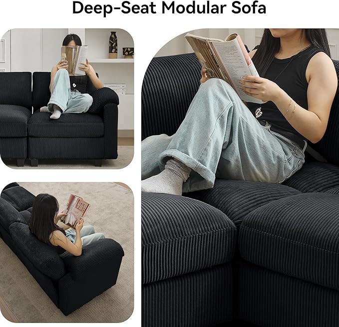 114'' Sectional 4 Seater Couch, Oversized Modular Couches