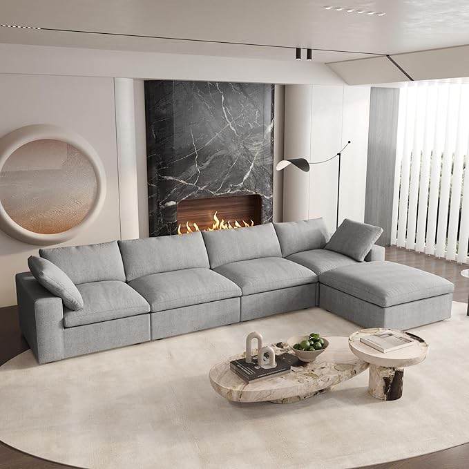 Cloud Couch Modular Sectional Sofa, 160.6" L Shaped Convertible Sectional Sofas