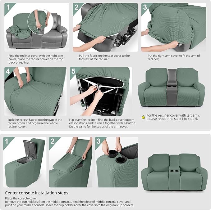 TAOCOCO Loveseat Recliner Cover