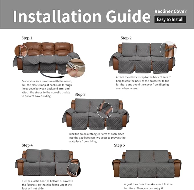 Easy-Going Recliner Sofa Cover, Reversible Couch Cover