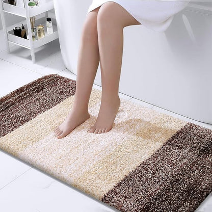 OLANLY Bathroom Runner Rugs Mat 44x24, Extra Soft Absorbent Microfiber Bath Rugs, Rubber Backing, Quick Dry, Washable Long Bath Mats for Bathroom Floor, Tub and Shower, Home Decor Accessories, Brown