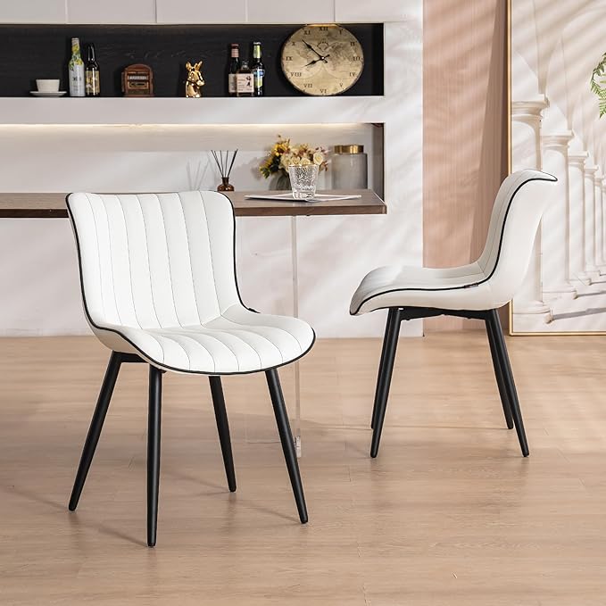 YOUNUOKE Mid-Century Modern Dining Chairs Set of 2, Armless Accent Chair