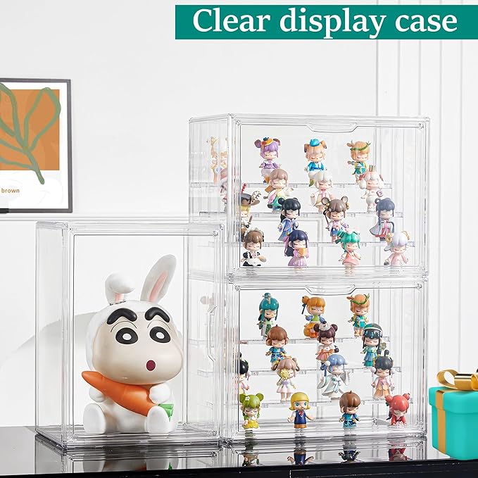 Attelite Acrylic Display Case, Upgrade 4 Tiers Clear Display Case