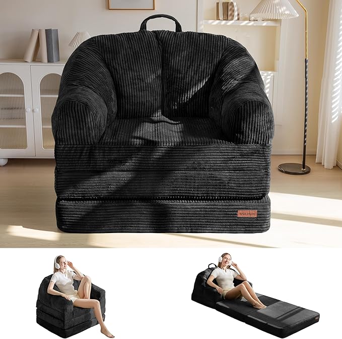 MAXYOYO Folding Sofa Bed with Backrest, Boneless Fold Out Couch Bed with Handle