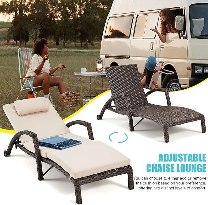 HOMREST Chaise Lounge Chairs Set of 2