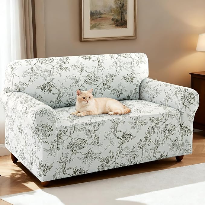 H.VERSAILTEX High Stretch Couch Cover 2 Cushion Sofa Printed Love Seat Couch