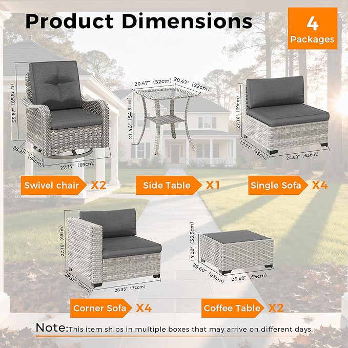 10-Seat Modern Patio Furniture Set