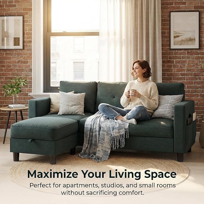SUNLEI Convertible L-Shaped Sectional Couches