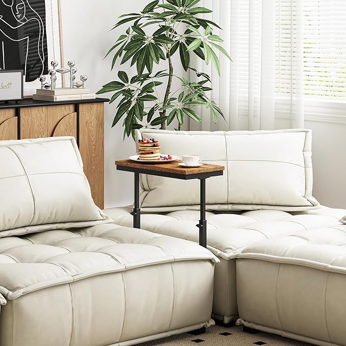 TUTOTAK End Table, Side Table, Tall Couch Table, Sofa Table, Living Room
