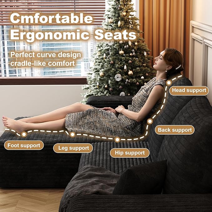 108" Sectional Couches for Living Room Cloud Couch Sofa