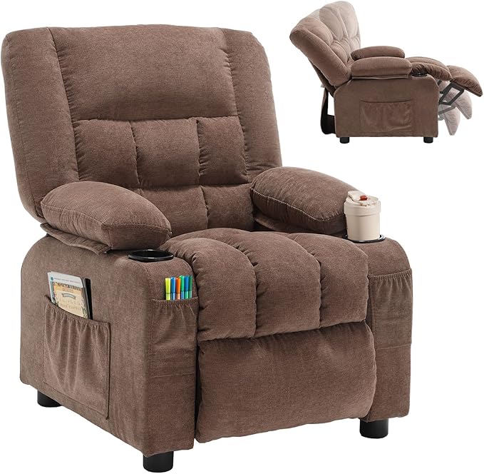 BOSMILLER Kids Recliner Chair， Push Back Toddler Recliner