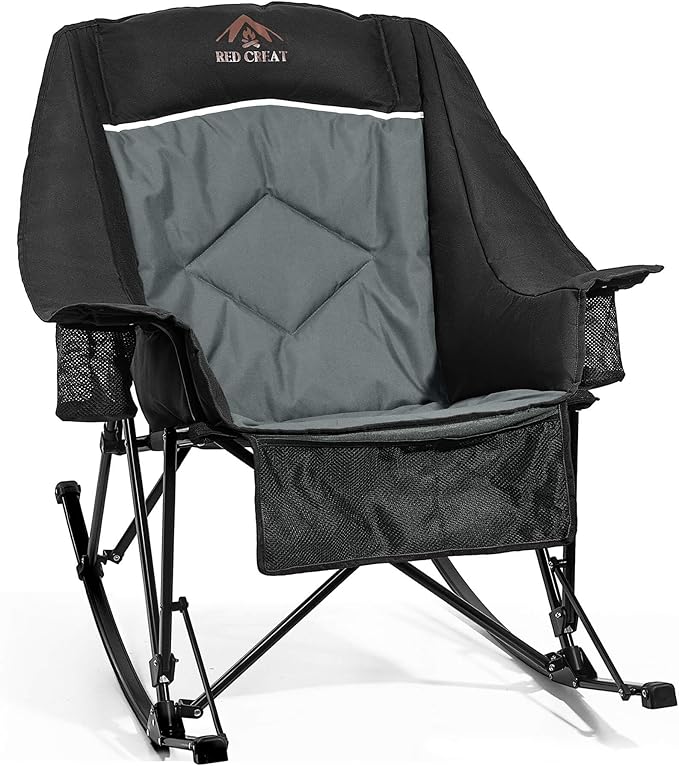 400lbs Rocking Camping Chair, Oversized Heavy Duty XL Folding Rocker