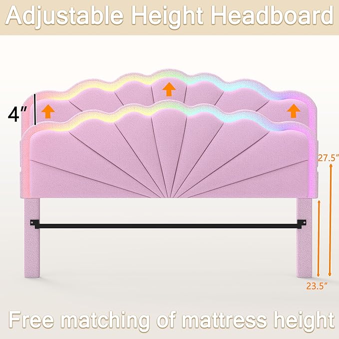 Full Upholstered Bed with 2 Drawers, Charging Station and LED Lighting