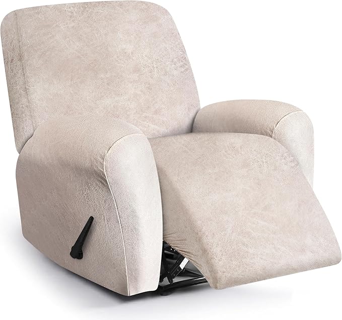 ANARACHON Leather Look Recliner Chair Covers, 4-Pieces Stretch Recliner Cover