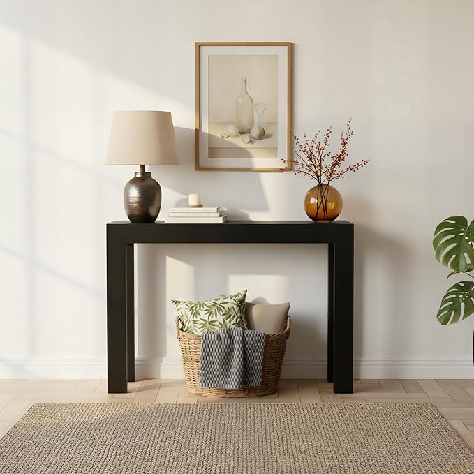 Plank+Beam Modern 46 Inch Console Table, Solid Pine Wood Entryway Table