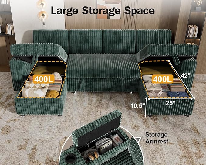Vipbear 108" Modular Sectional Sleeper Sofa