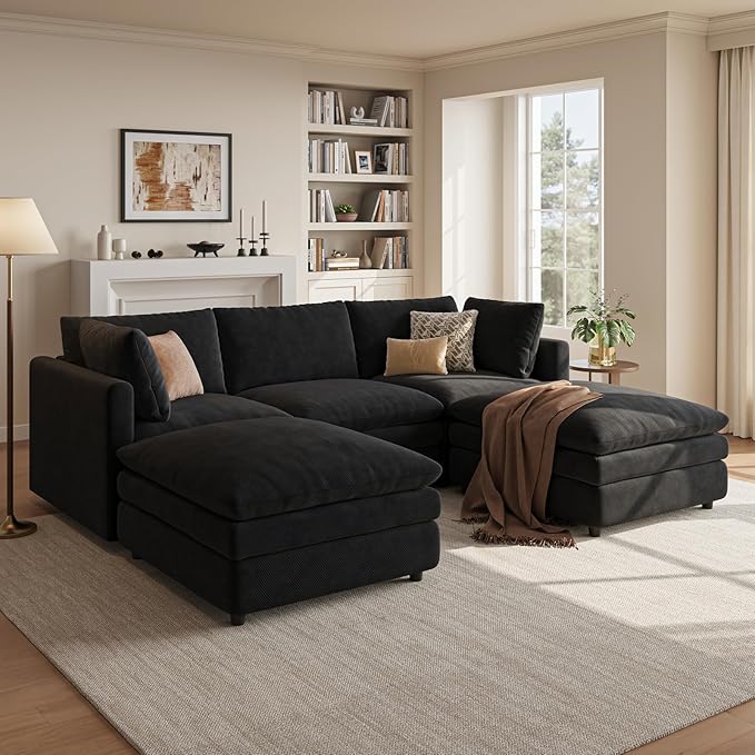 97" Cloud Couches for Living Room, 29.1" Deep Seat Modular Sectional Sofa