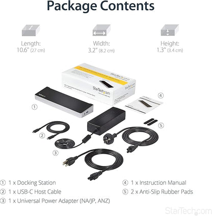 StarTech.com USB-C Triple Monitor Docking Station for MacBook Pro / Air M1 M2 M3 M4 & Windows, Universal 4K HDMI DP Dock, Thunderbolt Compatible, 60W Laptop Charging - TAA