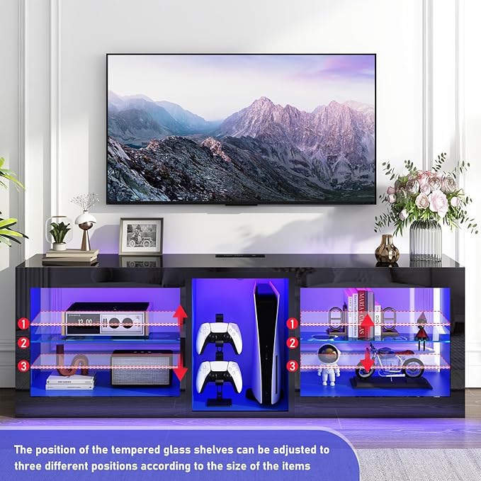 chartustriable LED TV Stands W/Power Outlet