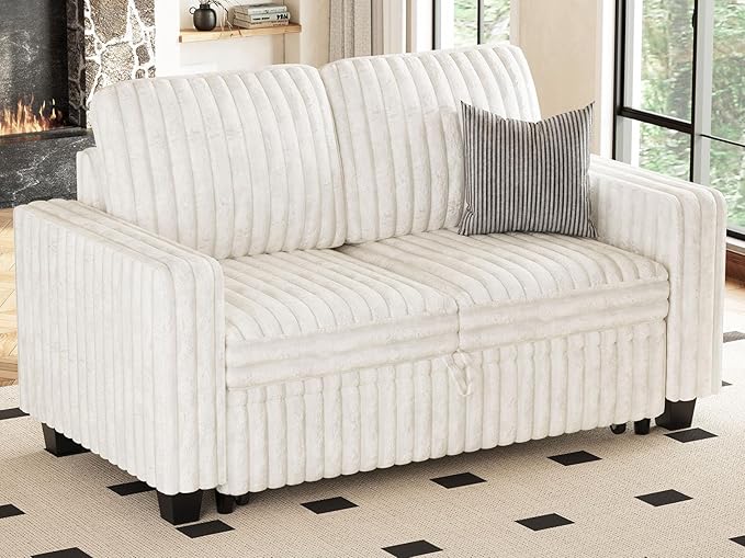 Belffin Corduroy Sectional Sleeper Sofa