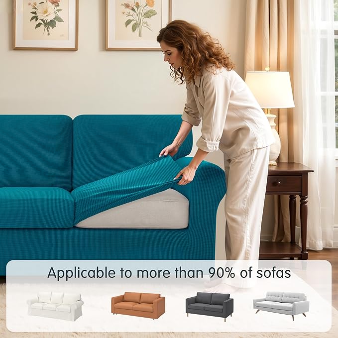 SUBRTEX 5 Pieces Stretch Sofa Slipcover Sets Couch Cover Sets Backrest Cushion