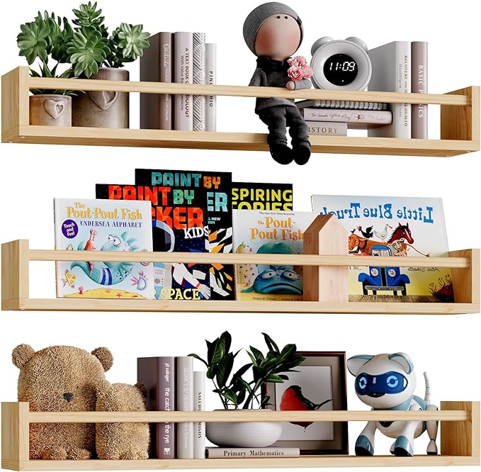 Fixwal Nursery Book Shelves, 23.6 Inch Floating Bookshelves