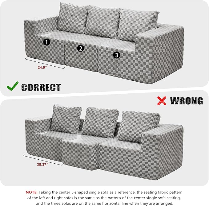 Modular Sectional Sofa 3-Seater Modular Couch