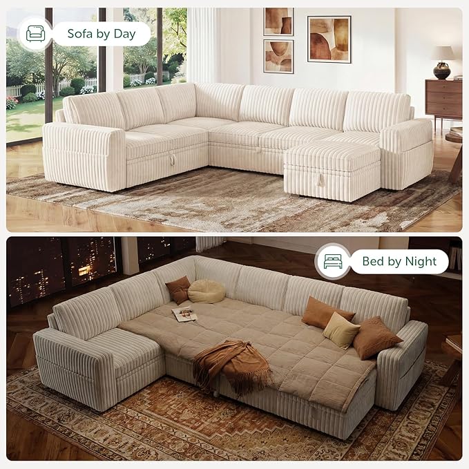 HONBAY Modular Sectional Sleeper Sofa