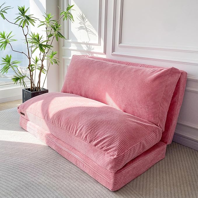 MAXYOYO Folding Sofa Bed, Extra Thick and Long Floor Sofa Convertible Sleeper