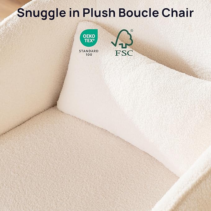 Oversized Boucle Swivel Accent Chair