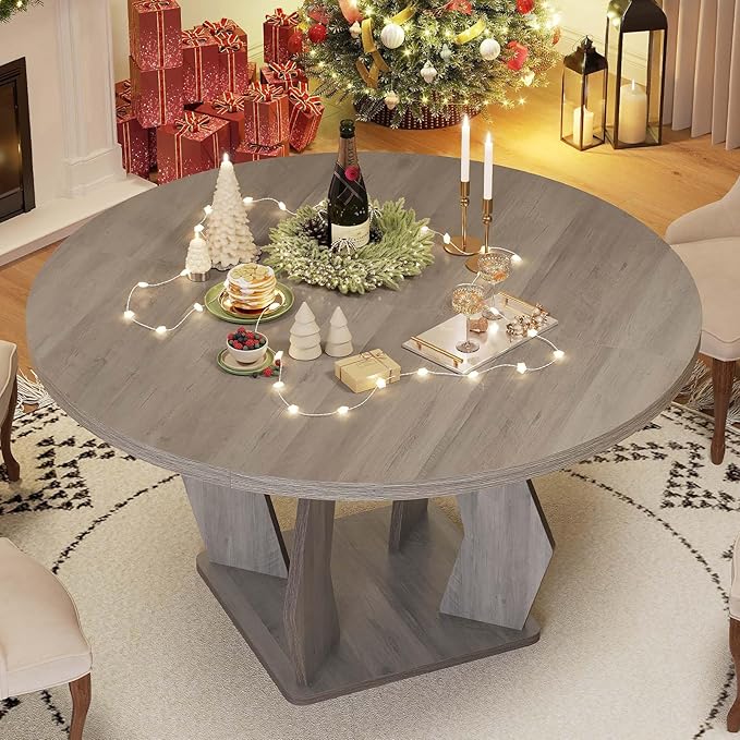 IBF Round Dining Table, Farmhouse Pedestal Dining Tables