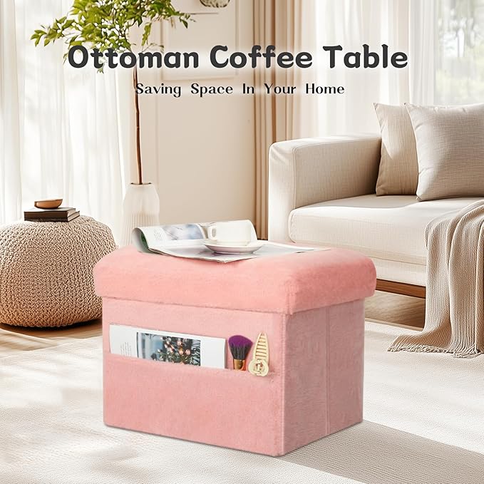 Storage Ottoman, Folding Ottoman Foot Rest Stool