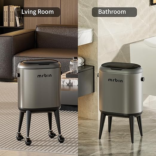 Stainless Steel Slim Bathroom Motion Sensor Trash Can