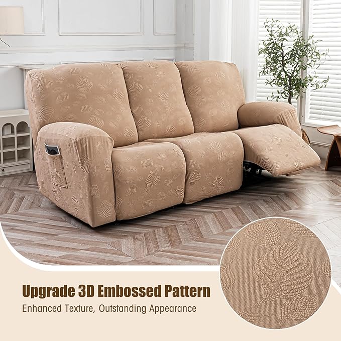 Gennia Recliner Sofa Covers 5 Pieces, Waterproof Sectional Couch Cover Stretch