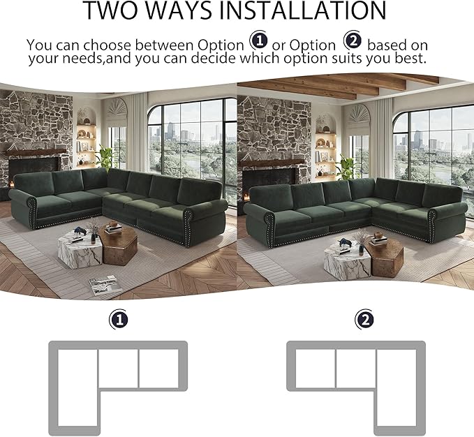 118" L-Shaped Sleeper Couch Bed