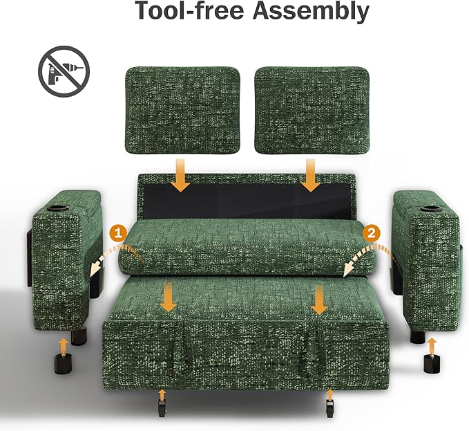Vipbear 65" Loveseat Sleeper Sofa
