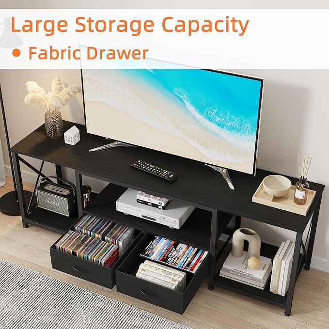 GYIIYUO TV Stand with Fabric Drawers