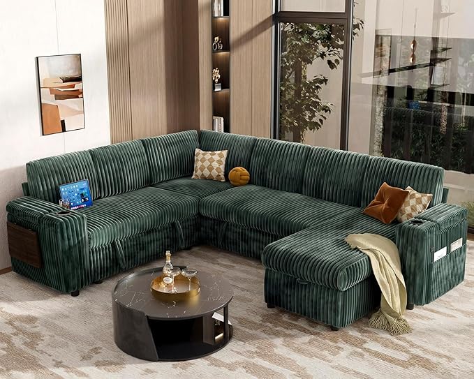 Vipbear 111" Modular Sectional Sleeper Sofa