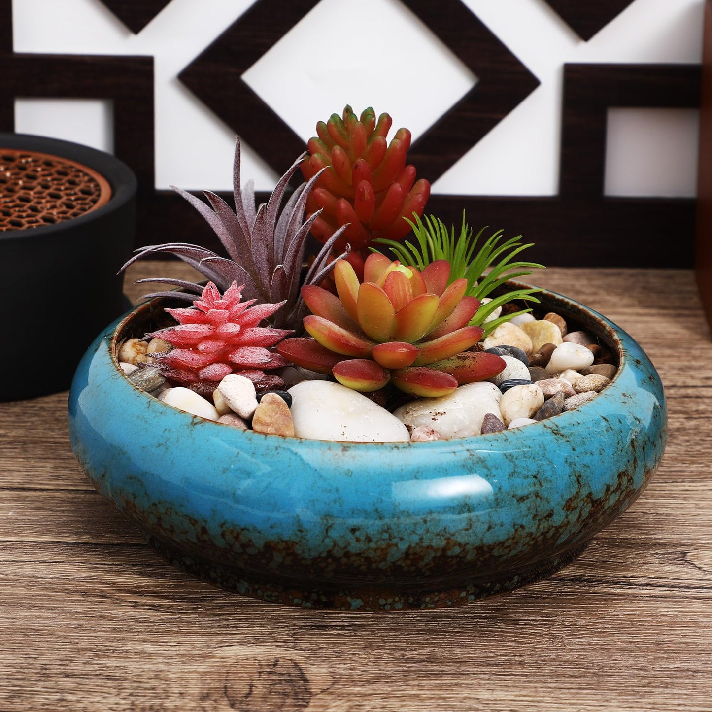 Toddmomy 2pcs Cute Flower Pot with Drainage Ceramic Succulent Planter Bowl Indoor Plant Pot Planter