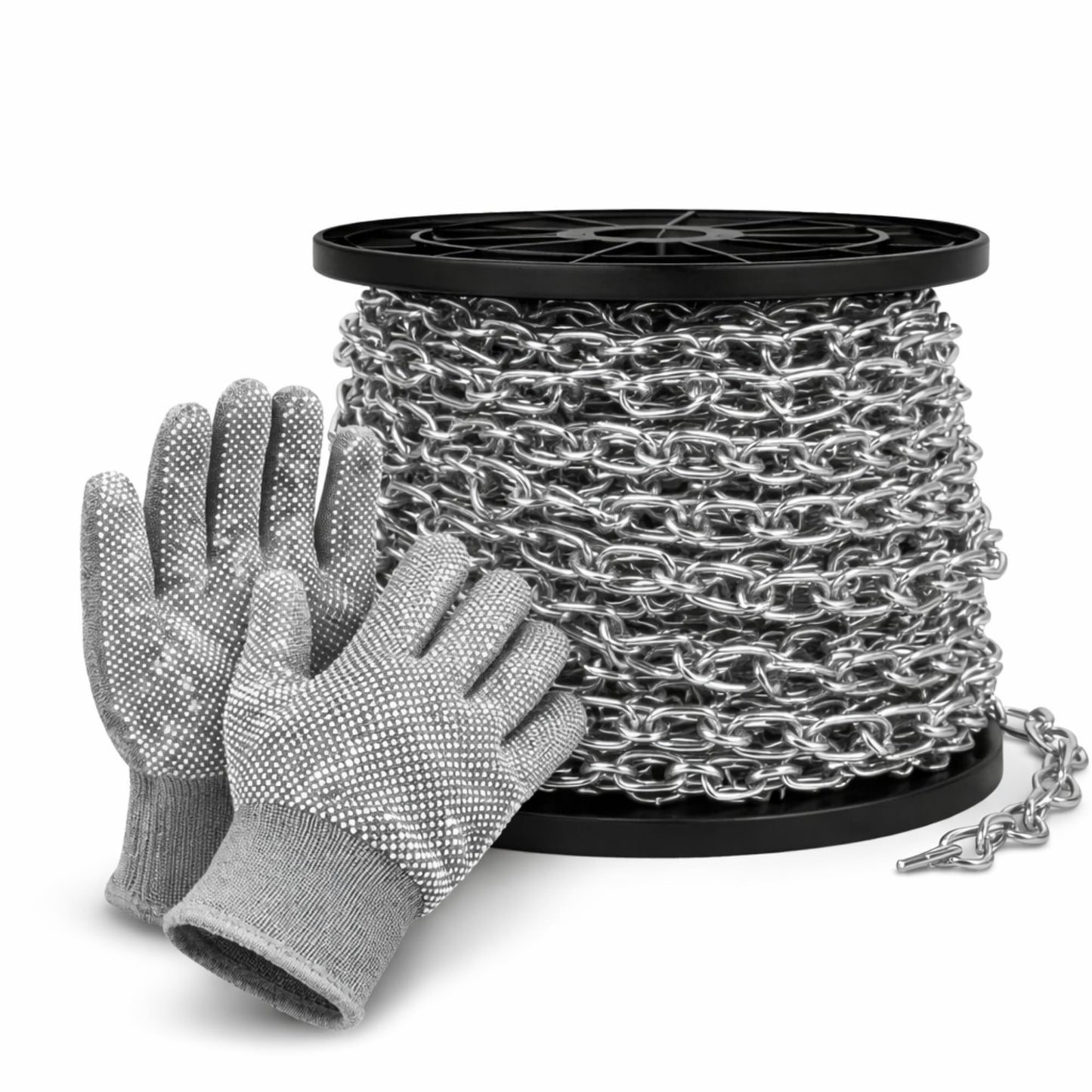 65ft Jack Chain for Hanging, Thick Steel Chain, Small Chain for Hanging, Utility Chain for Home Outdoor Camping, Heavy Duty Chain for Hanging Baskets, Plants,Thickness 0.08 inches (2mm)