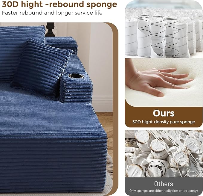 133" Oversized Cloud Boneless Sofa Couch