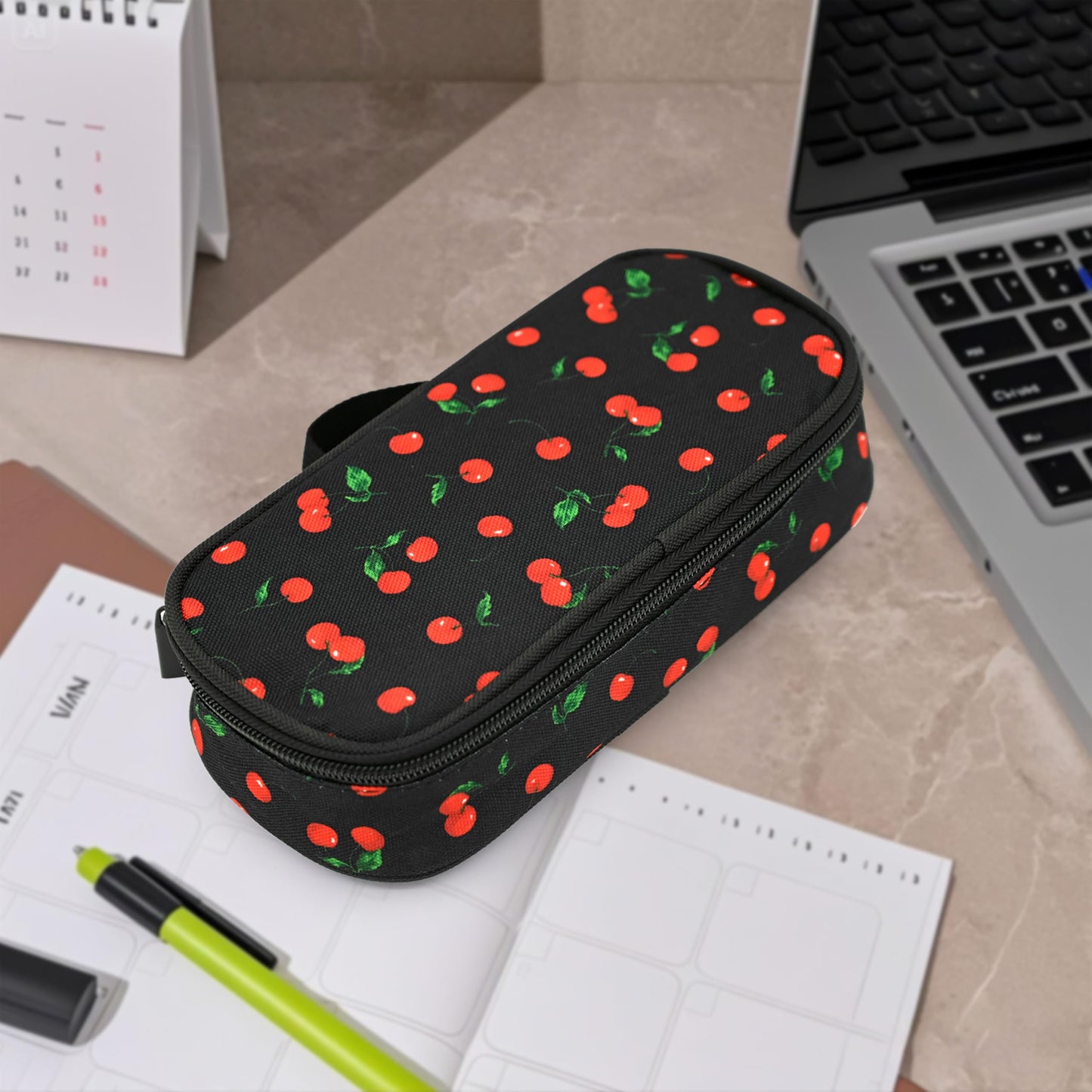 Droerfes Cherry Pencil Case Pencil Pouch Large Capacity Pen Bag School Office Organizer Stationery Storage Box For Girls Boys Teen Kids